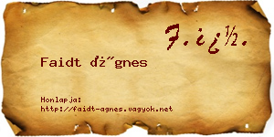 Faidt Ágnes névjegykártya